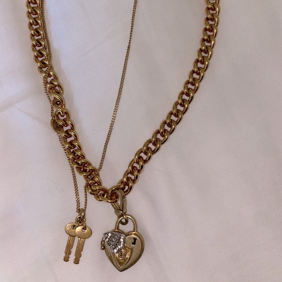 Juicy Couture Jewelry - Gold juicy couture lock and key necklace set